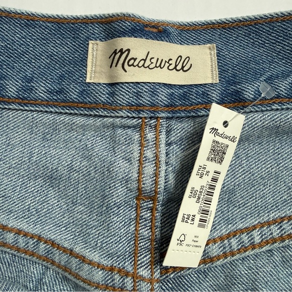 Madewell The Momjean Short Distressed Frayed Denim Shorts Size 26 - Picture 3 of 4